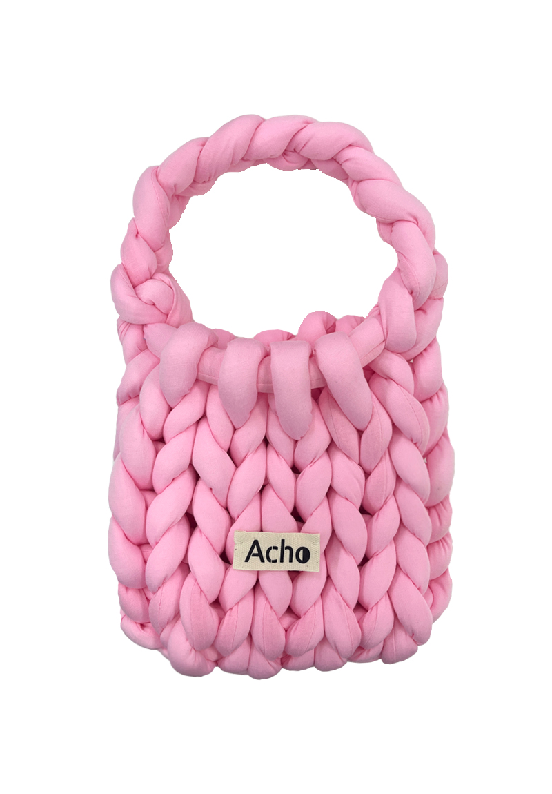 Knitted Tote Bag_Pink