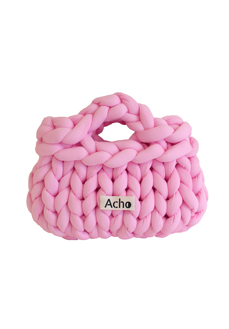 Knitted Butter Mini Tote Bag_Pink